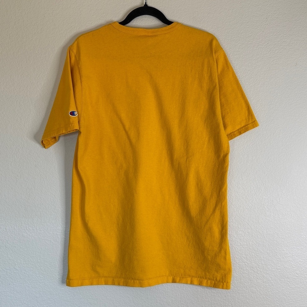Vintage Champion short sleeve T-shirt men’s large yellow - Picture 5 of 5